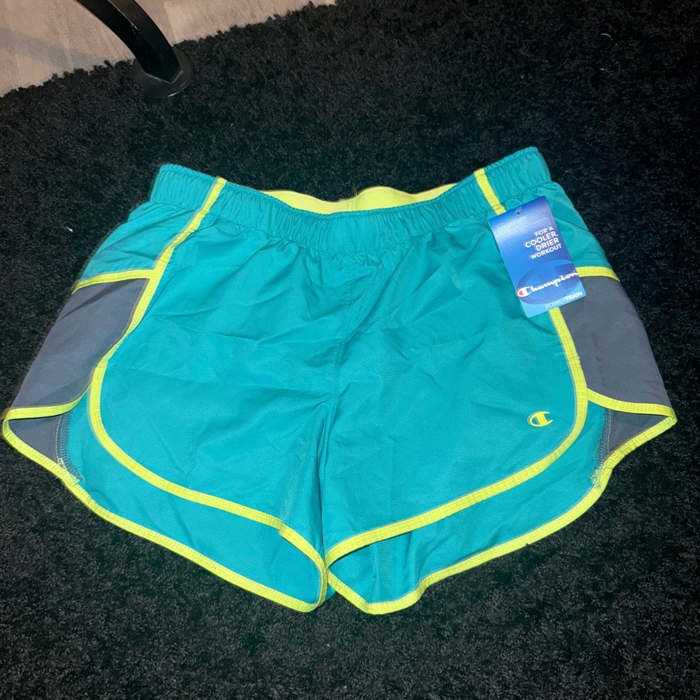 Champion Turquoise/Teal and Gray Running Shorts Sz.M